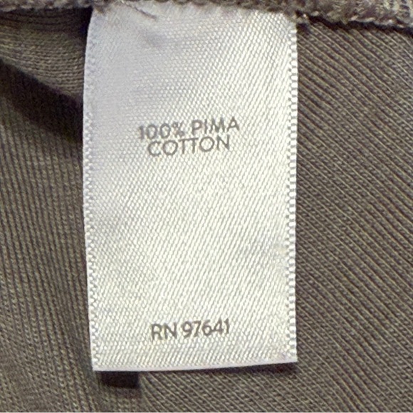 J Jill Shirt Womens Large Olive/Gray Pima Cotton 3/4 Sleeve V Neck Tunic Classic - Picture 8 of 10